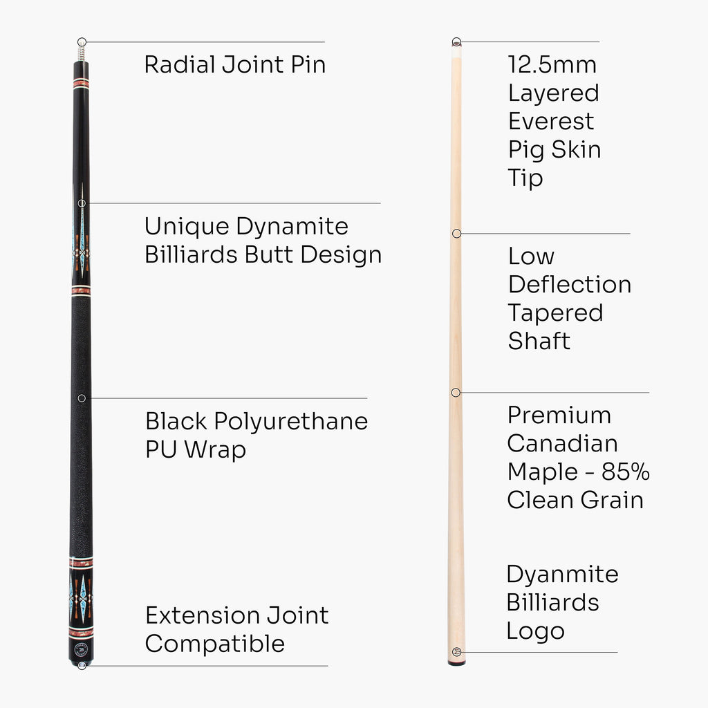 Dynamite Billiards DB4 American maple pool cue Cue + Case