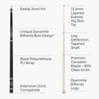 Dynamite Billiards DB4 American maple pool cue Cue + Case