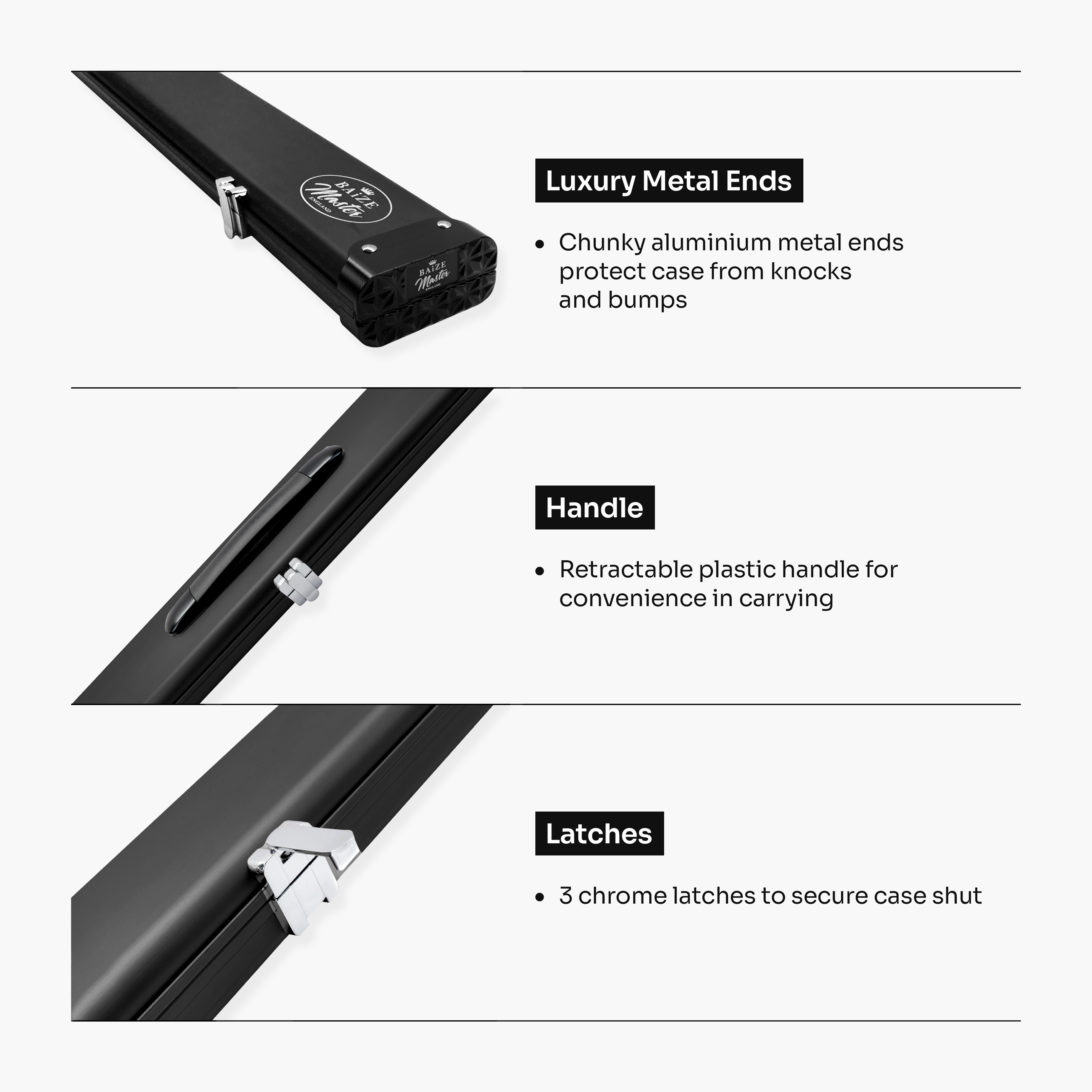 Baize Master Summit 3-slot one-piece cue case