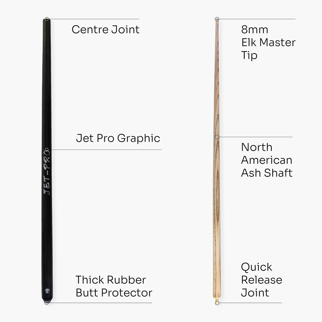 Jonny 8 Ball Black Jet-Pro 57-inch pool cue