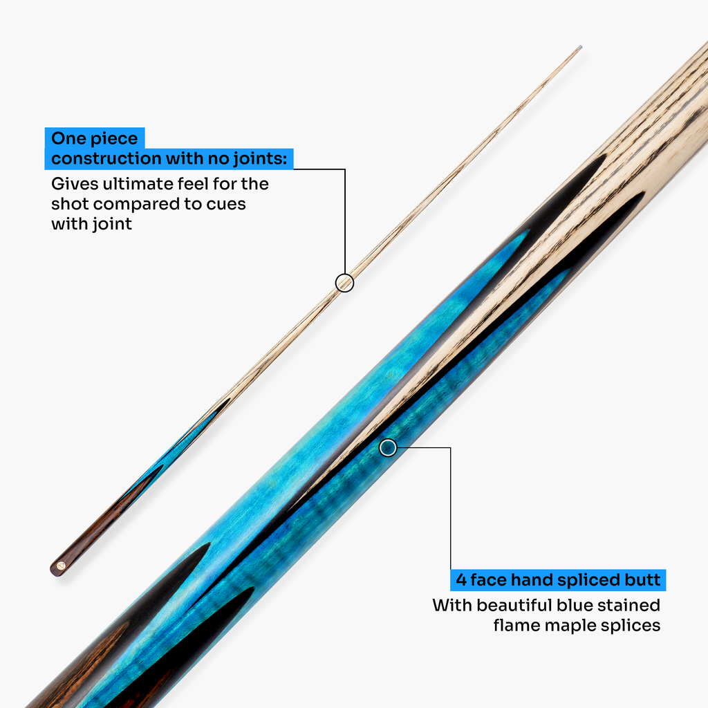 Baize Master Platinum Blue Flame 57-inch pool cue - 8.5mm tip