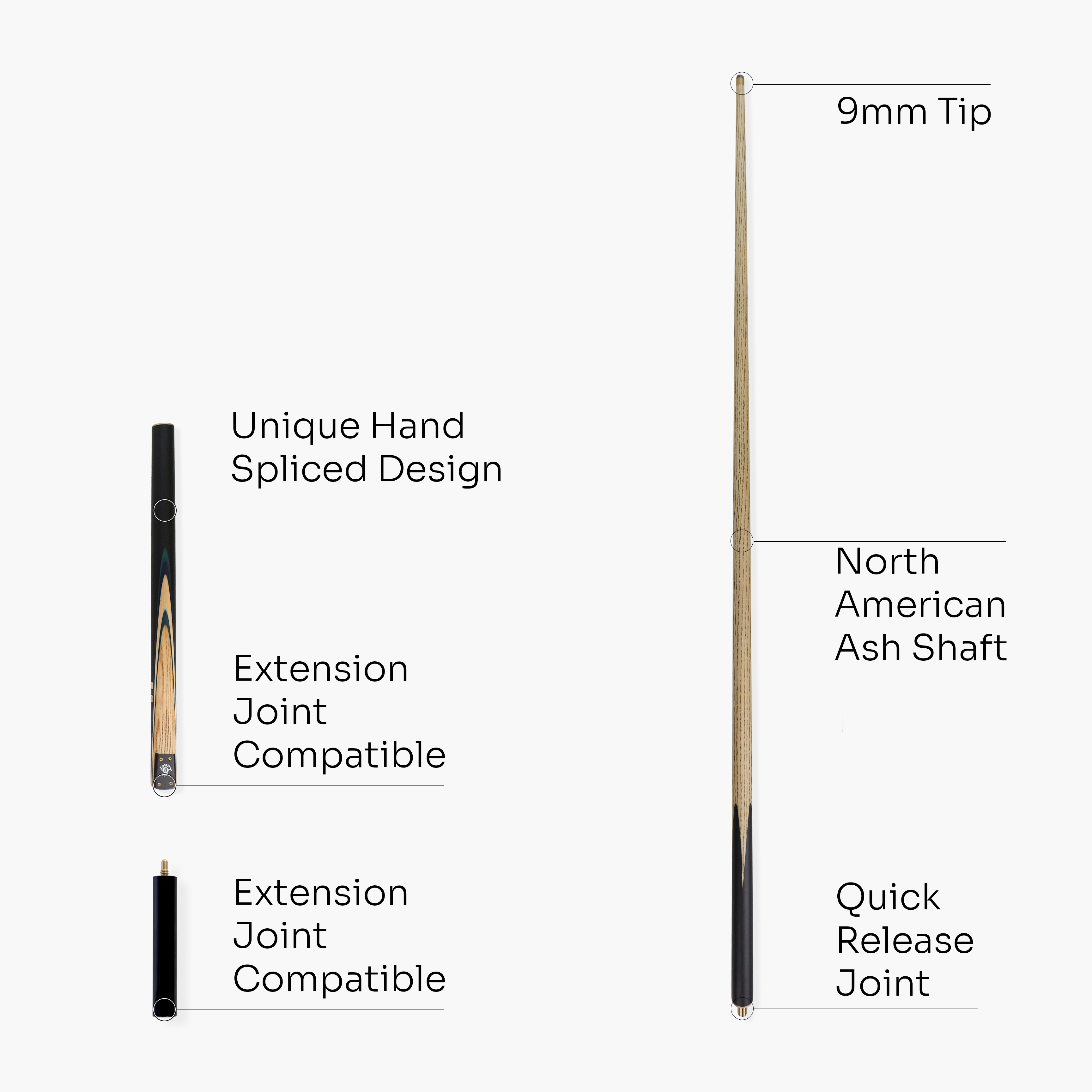 Jonny 8 Ball traditional 57-inch 3/4 cue with mini butt