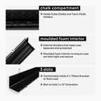 Baize Master Prestige Pro-Lock 1-piece metal cue case - 2 cues plus accessories
