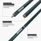 Jonny 8 Ball Inferno 2 Piece Graphite Fiberglass Snooker and Pool Cue 9.5mm Green Layered Tip