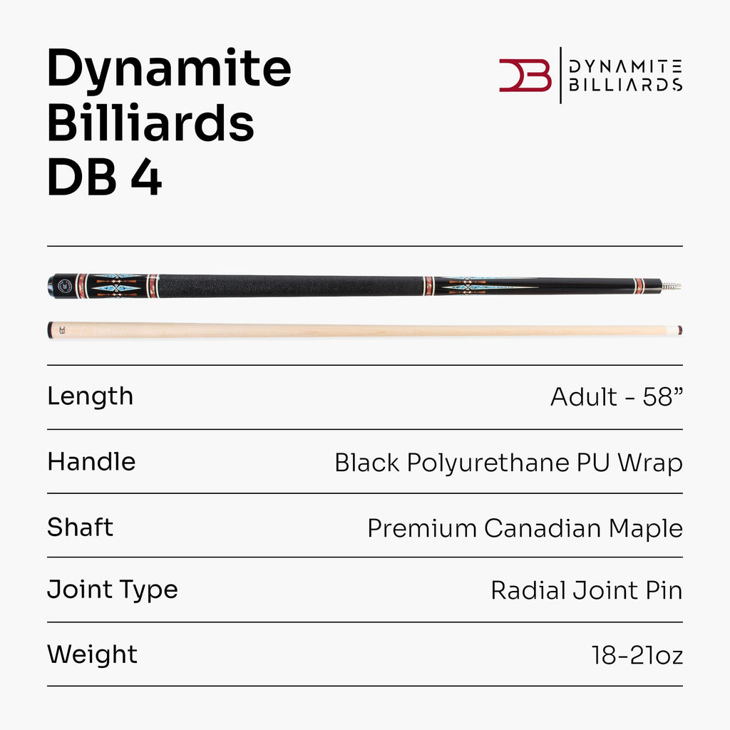 Dynamite Billiards DB4 American maple pool cue Cue + Case