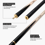 PRO147 Lancet 3/4 Joint Snooker and Pool Cue and Case Set with 9.5mm Green Layered Tip