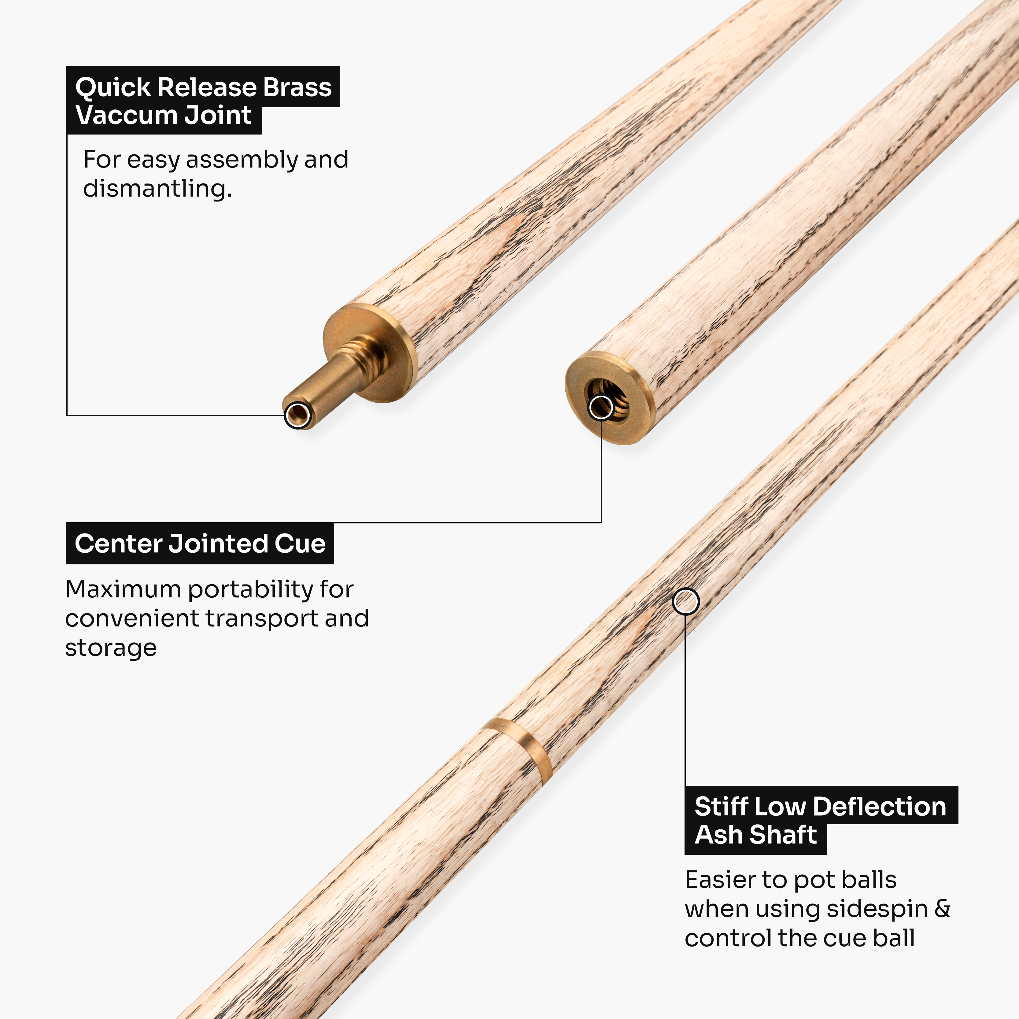 Baize Master Crucible 57-inch 2-piece cue - 9.5mm tip