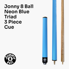 Jonny 8 Ball Neon Blue Triad 48-inch cue and soft case
