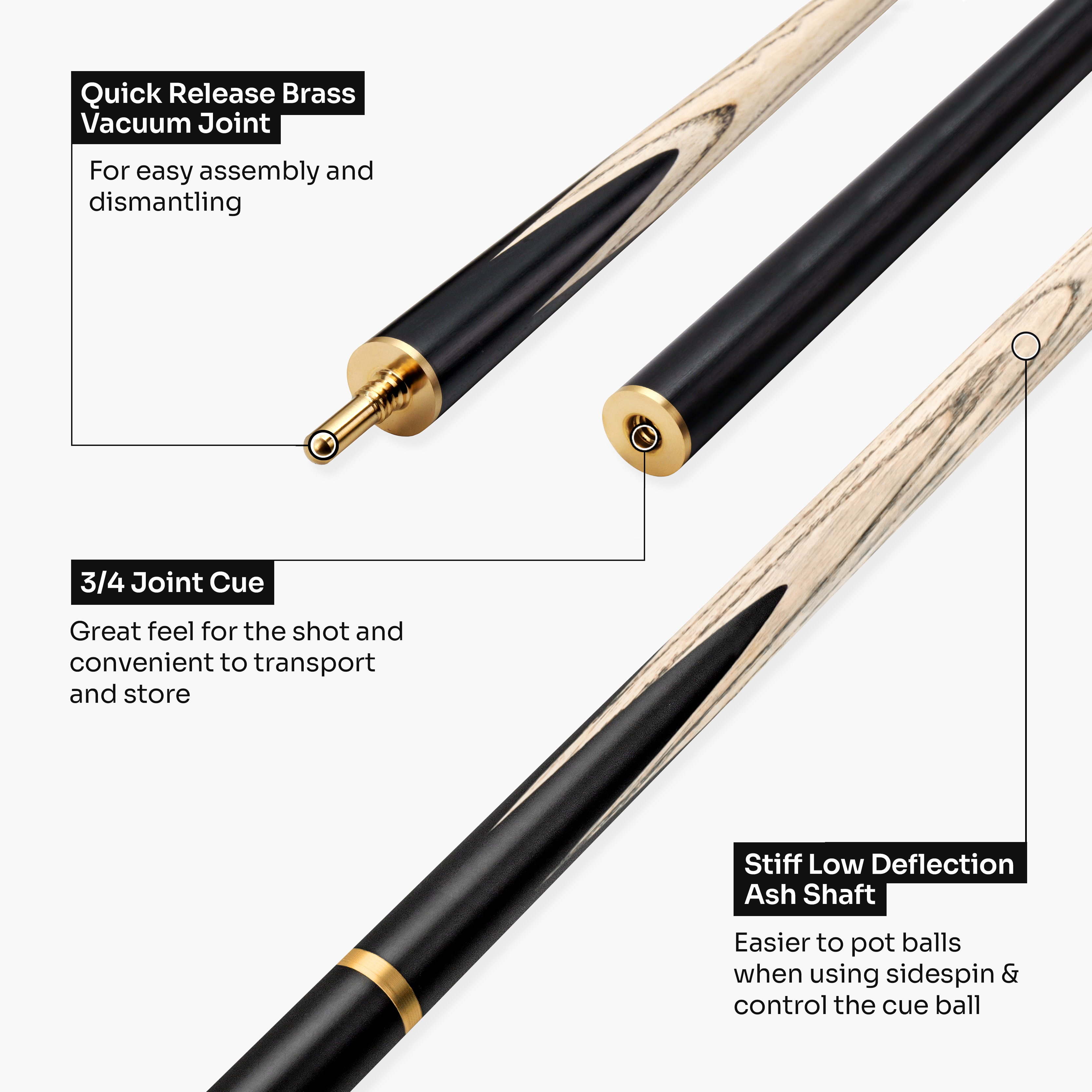 Baize Master Platinum Majestique 57-inch pool cue - 8.5mm tip