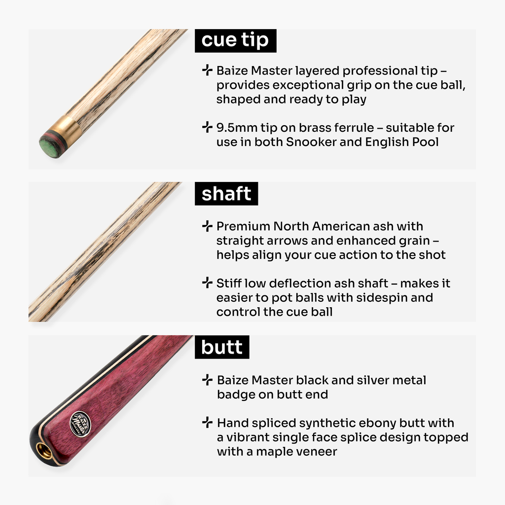 Baize Master Blackline Classic snooker cue and case set