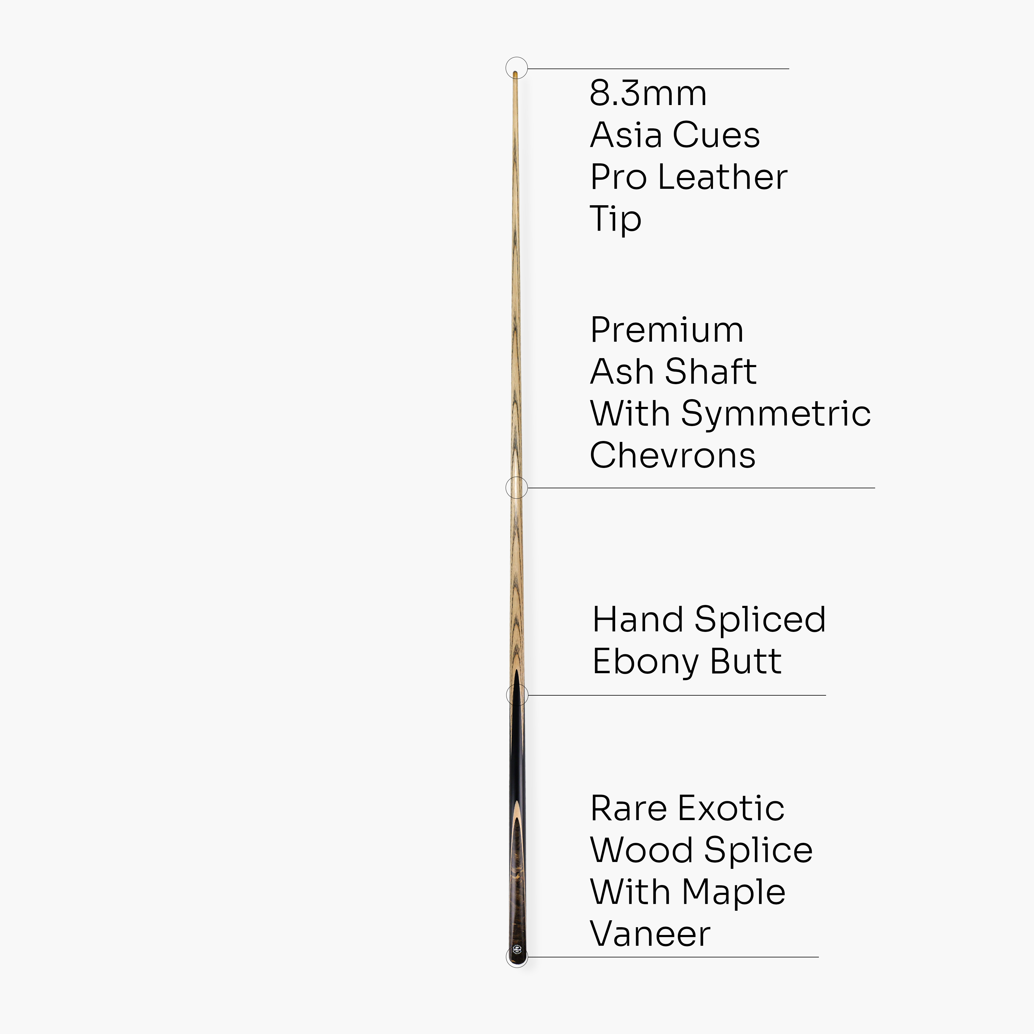 Baize Master Ultimate #003 57-inch pool cue - 8.3mm tip
