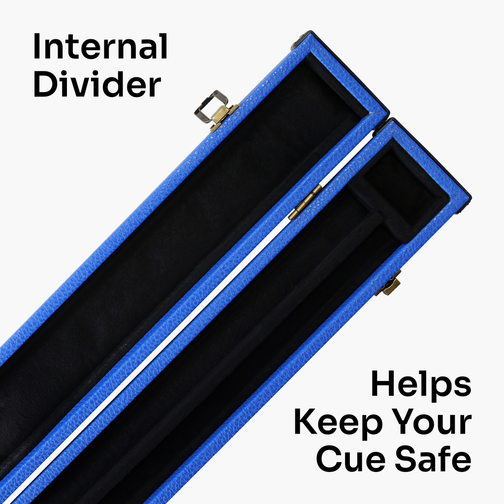 ROYAL BLUE Luxury Snooker Pool Cue Case For 2 Piece Centre Joint Cue
