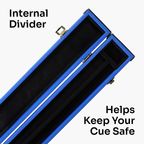 ROYAL BLUE Luxury Snooker Pool Cue Case For 2 Piece Centre Joint Cue