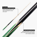 PRO147 Trident 57 Inch 1 Piece Hand Spliced Ash Snooker and Pool Cue with 9.5mm Tip