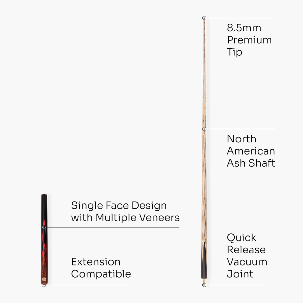 Baize Master Gold Series Red Ascot 3/4 pool cue