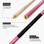 Jonny 8 Ball PINK TORPEDO 48 Inch 2 Piece Junior Kids Snooker Pool Cue and Hard Case Set 9.5mm Tip
