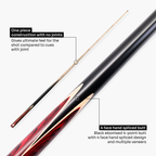 PRO147 Trident 57 Inch 1 Piece Hand Spliced Ash Snooker and Pool Cue with 9.5mm Tip