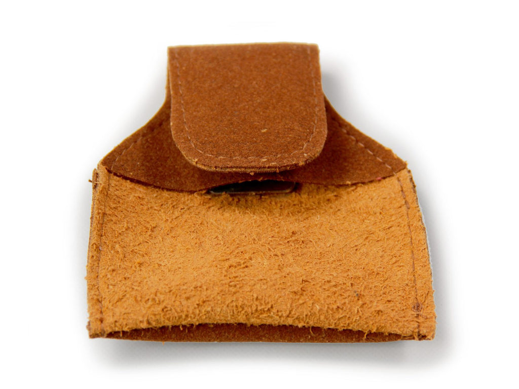 Brown suede chalk pouch with belt hook