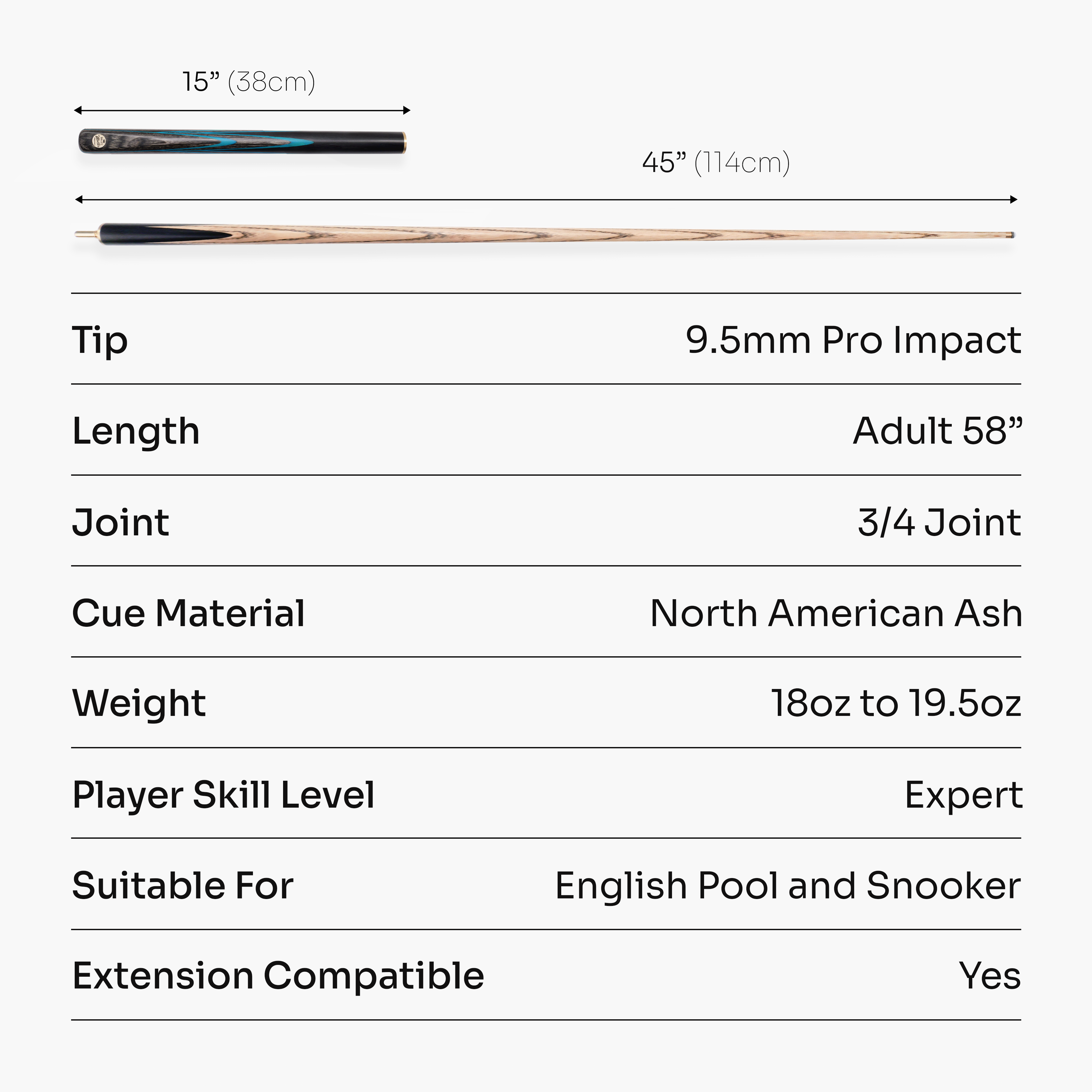 Baize Master Emperor 58-inch 3/4 cue