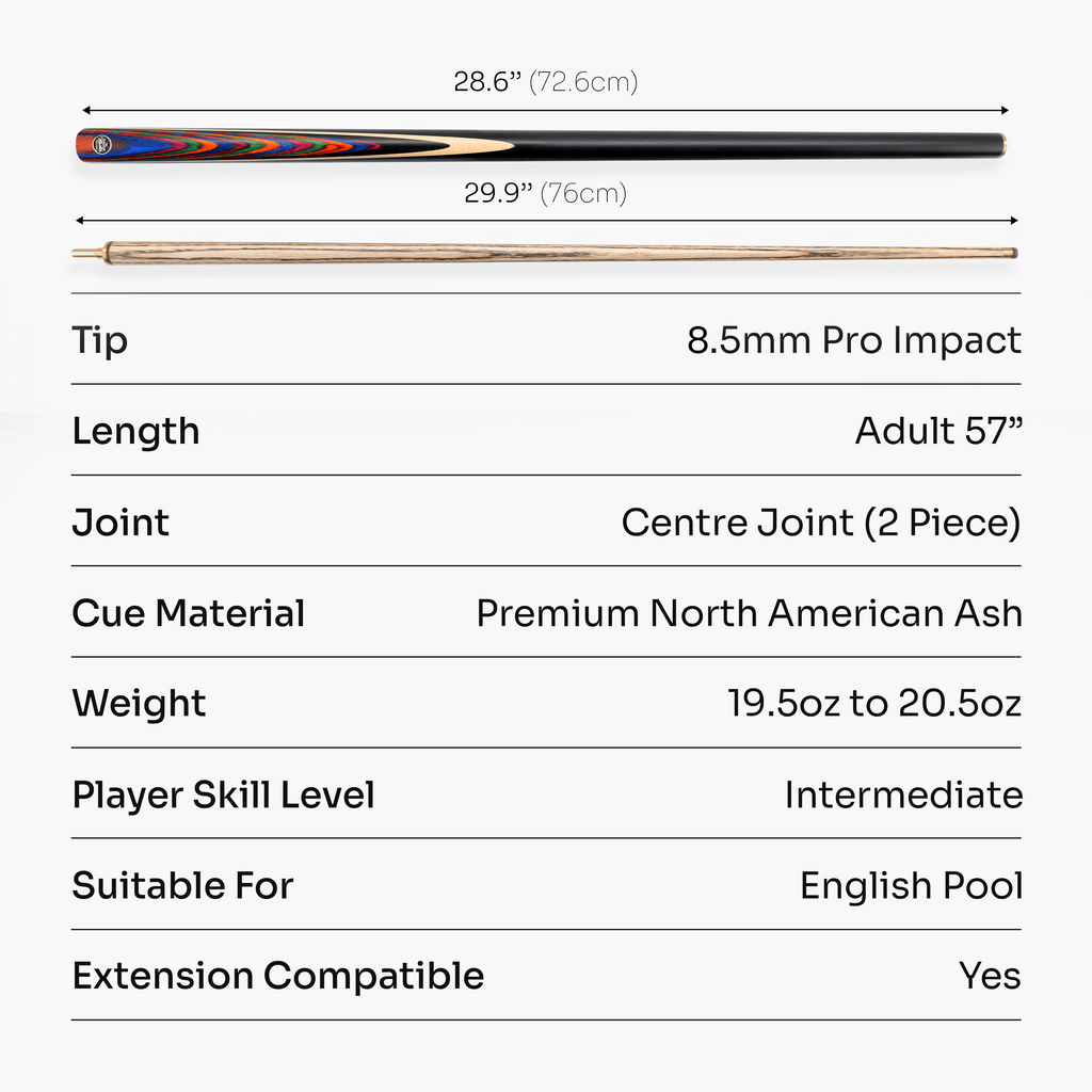 Baize Master Blackline Classic 2-piece pool cue