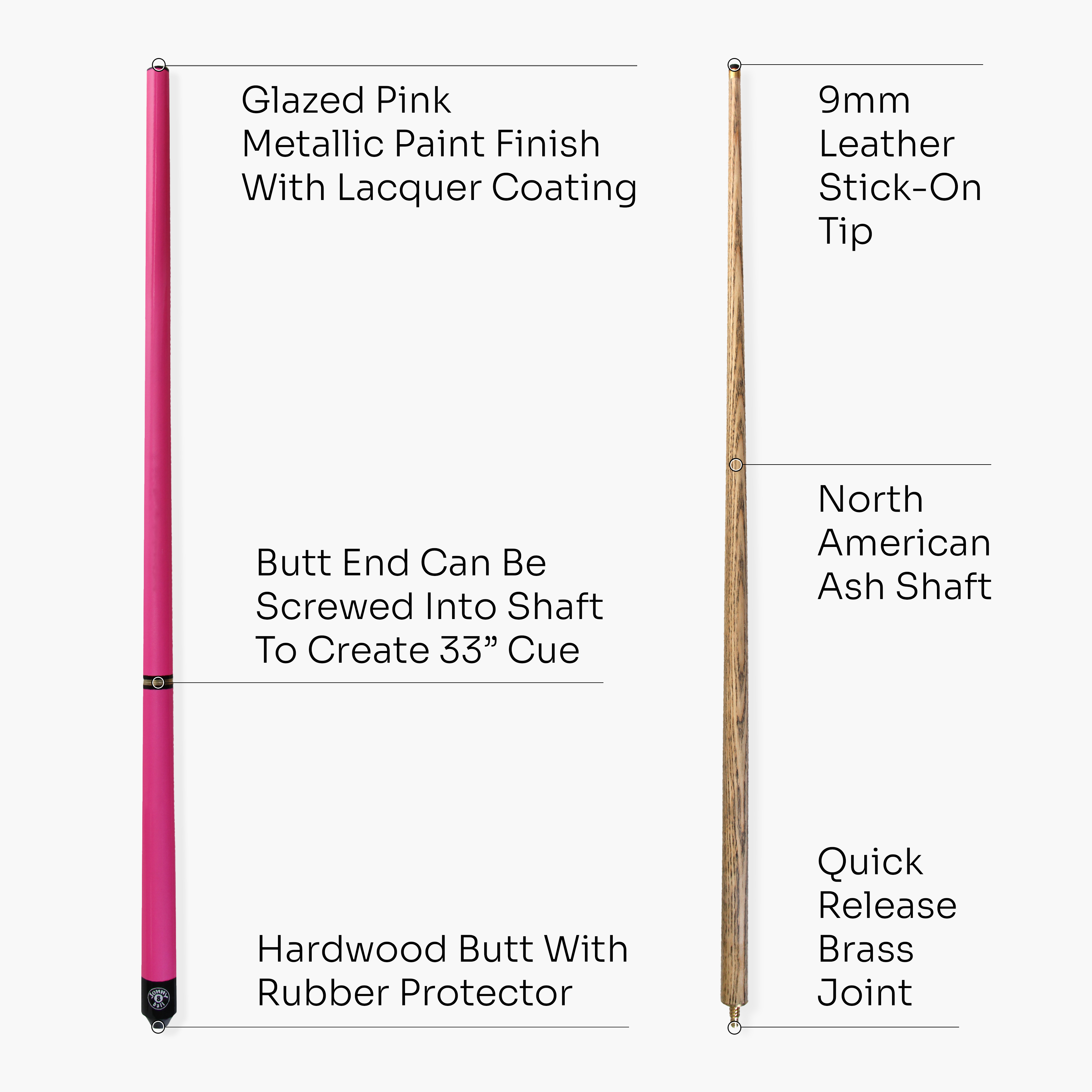 Jonny 8 Ball Triad 48-inch junior 3-piece cue