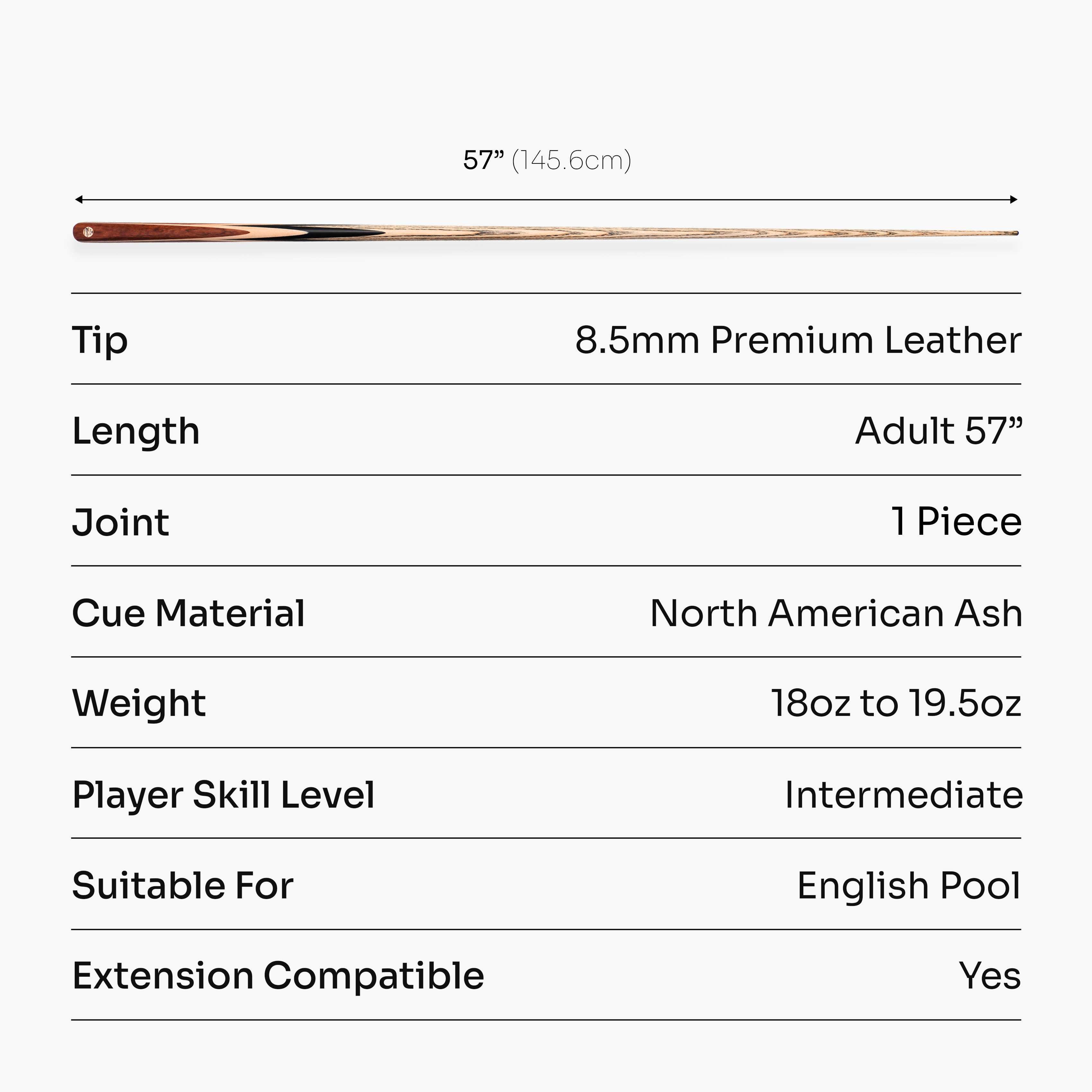 Baize Master Cedar Marksman 57-inch pool cue