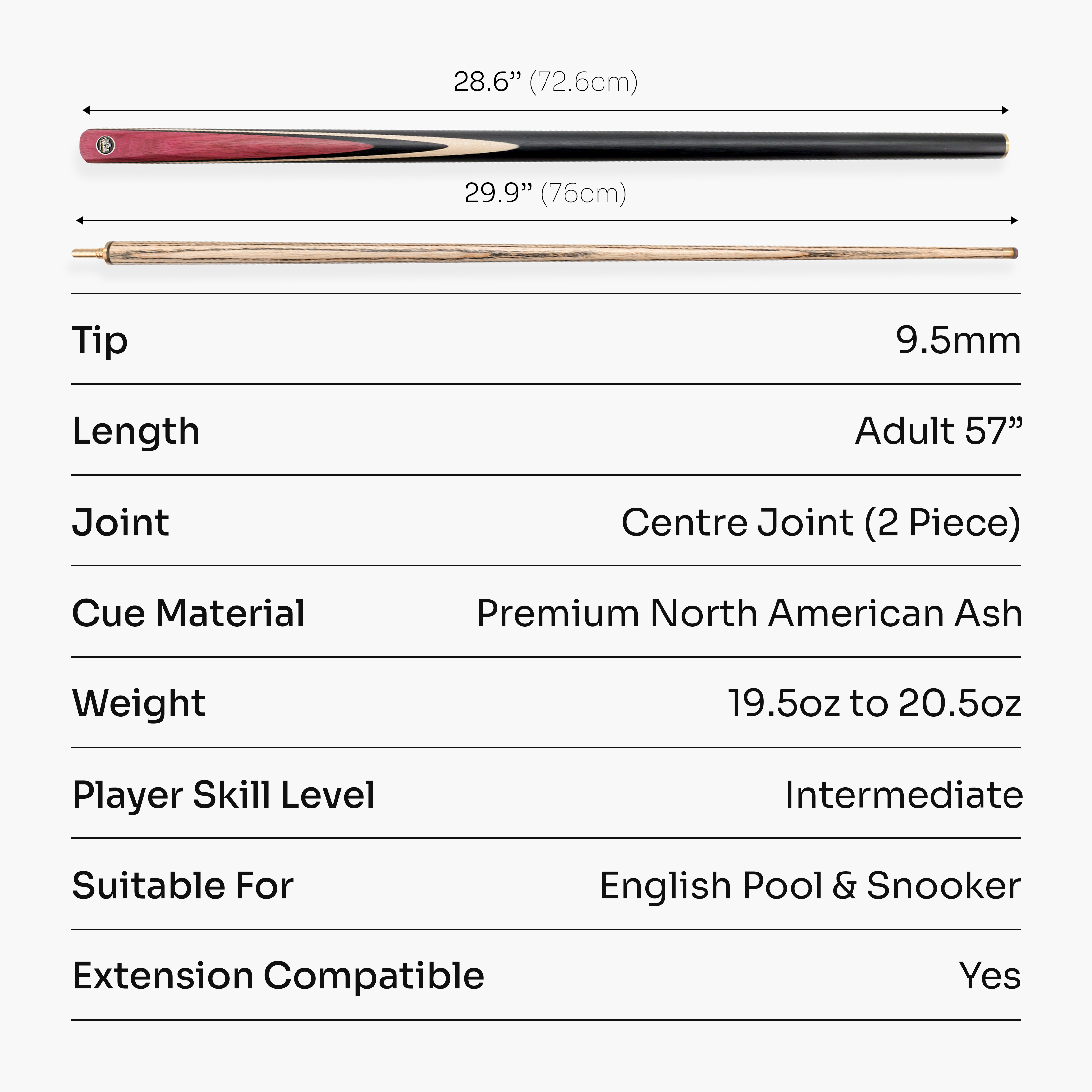 Baize Master Blackline Classic cue and case set