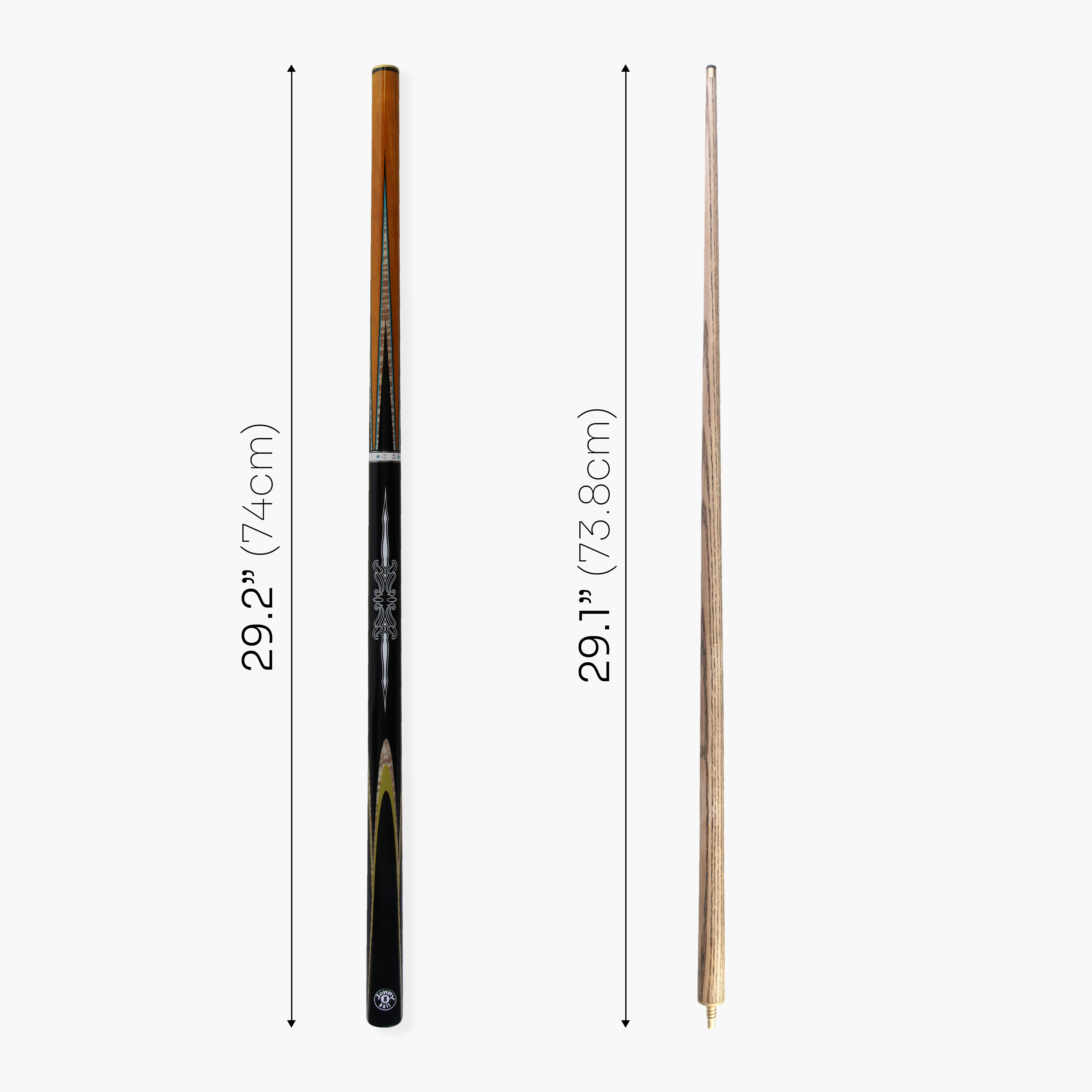 Jonny 8 Ball Black Sun 57-inch 2-piece pool cue