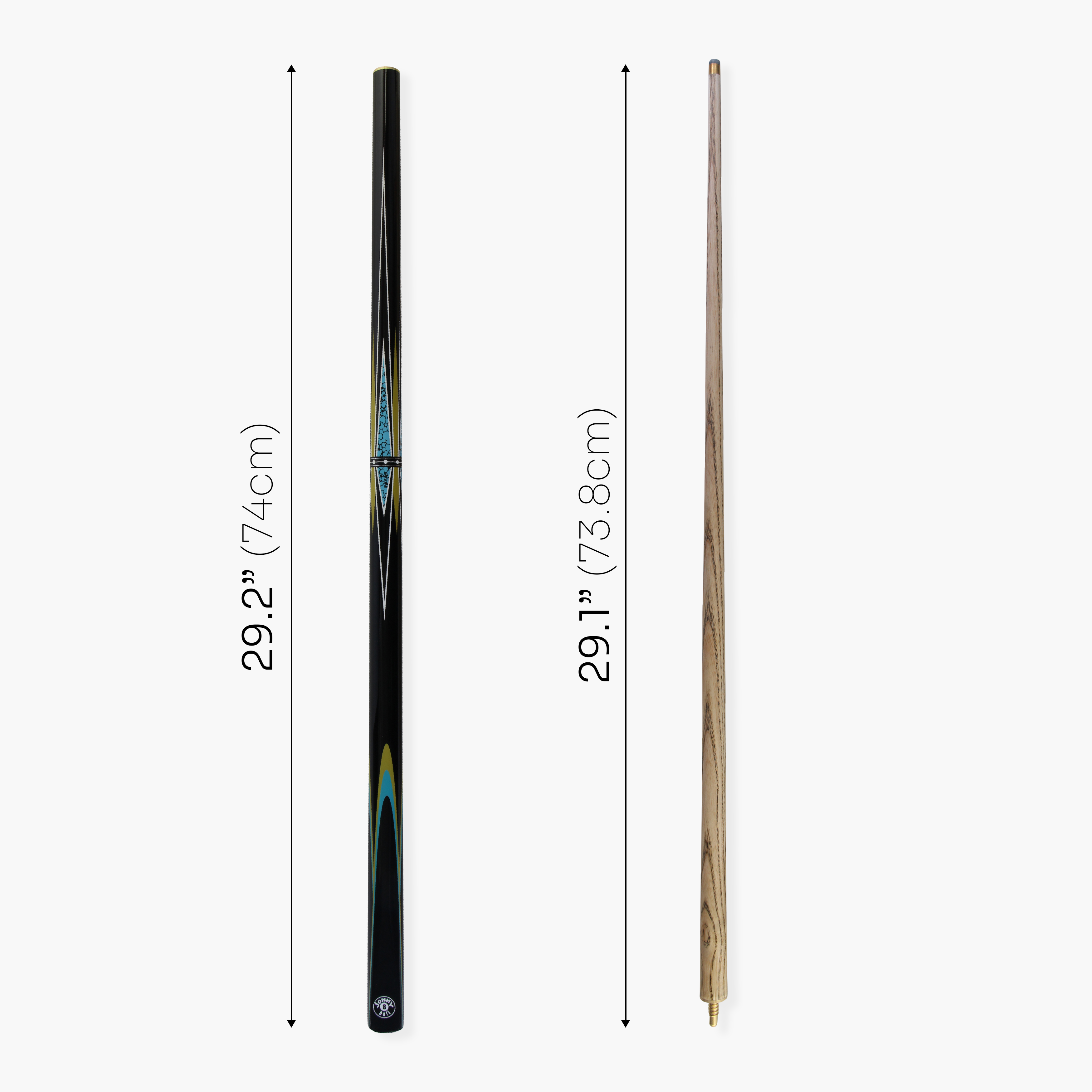 Jonny 8 Ball TRIDENT 57 Inch 2 Piece Centre Joint Ash Snooker Pool Cue with 9.5mm Tip