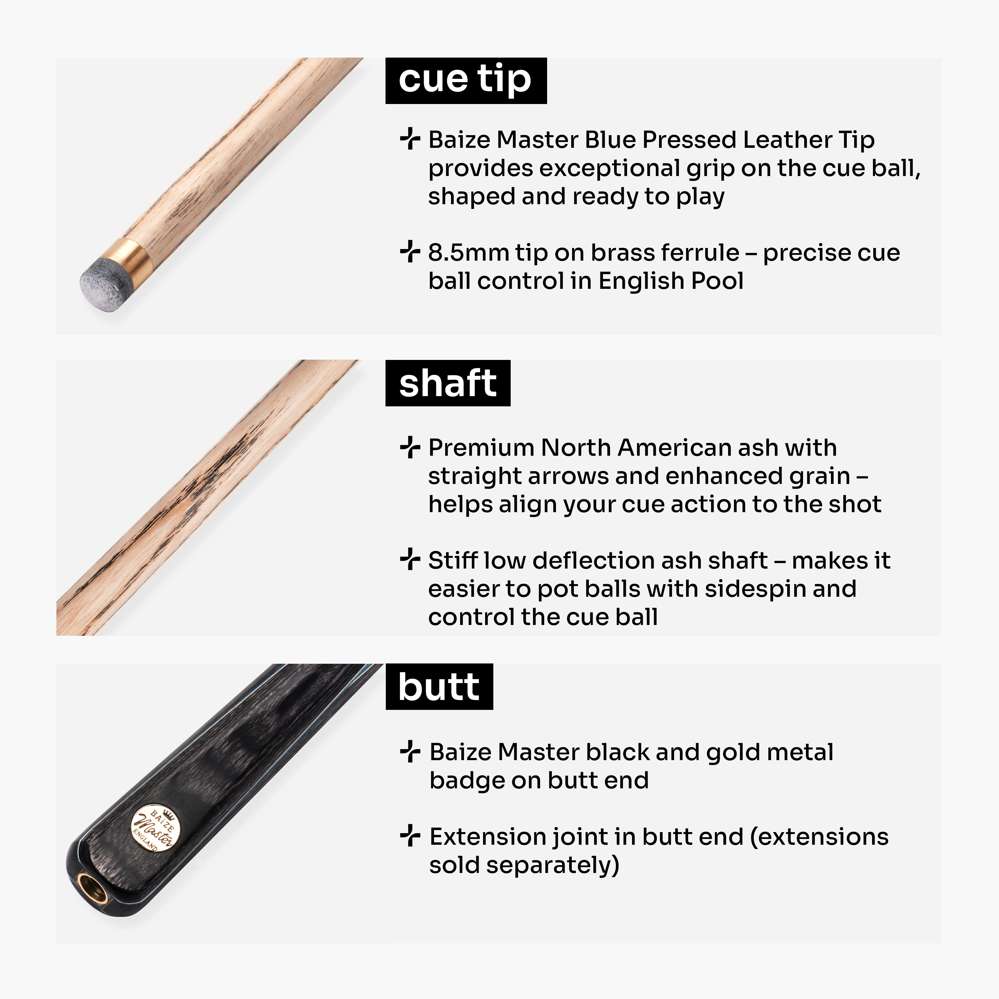 Baize Master Cobalt Marksman cue and case set Cue + Case