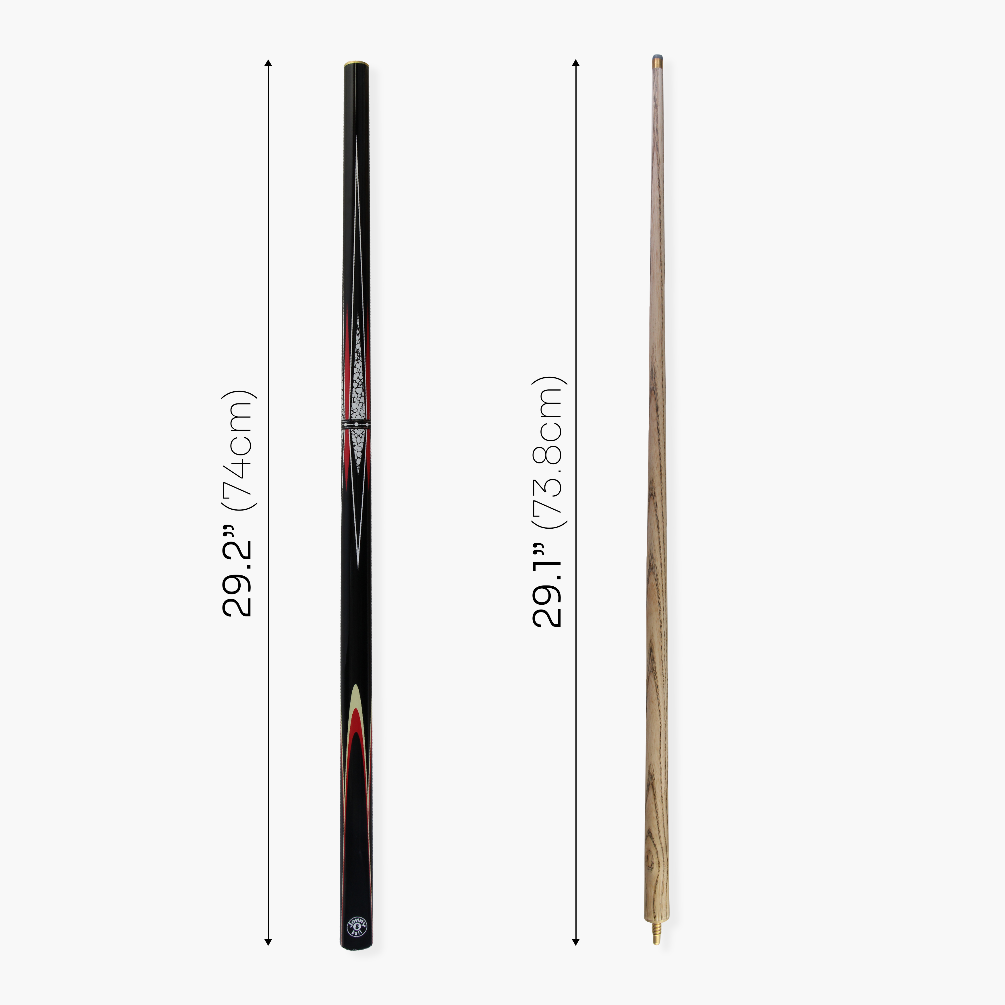 Jonny 8 Ball TRIDENT 57 Inch 2 Piece Centre Joint Ash Snooker Pool Cue with 9.5mm Tip