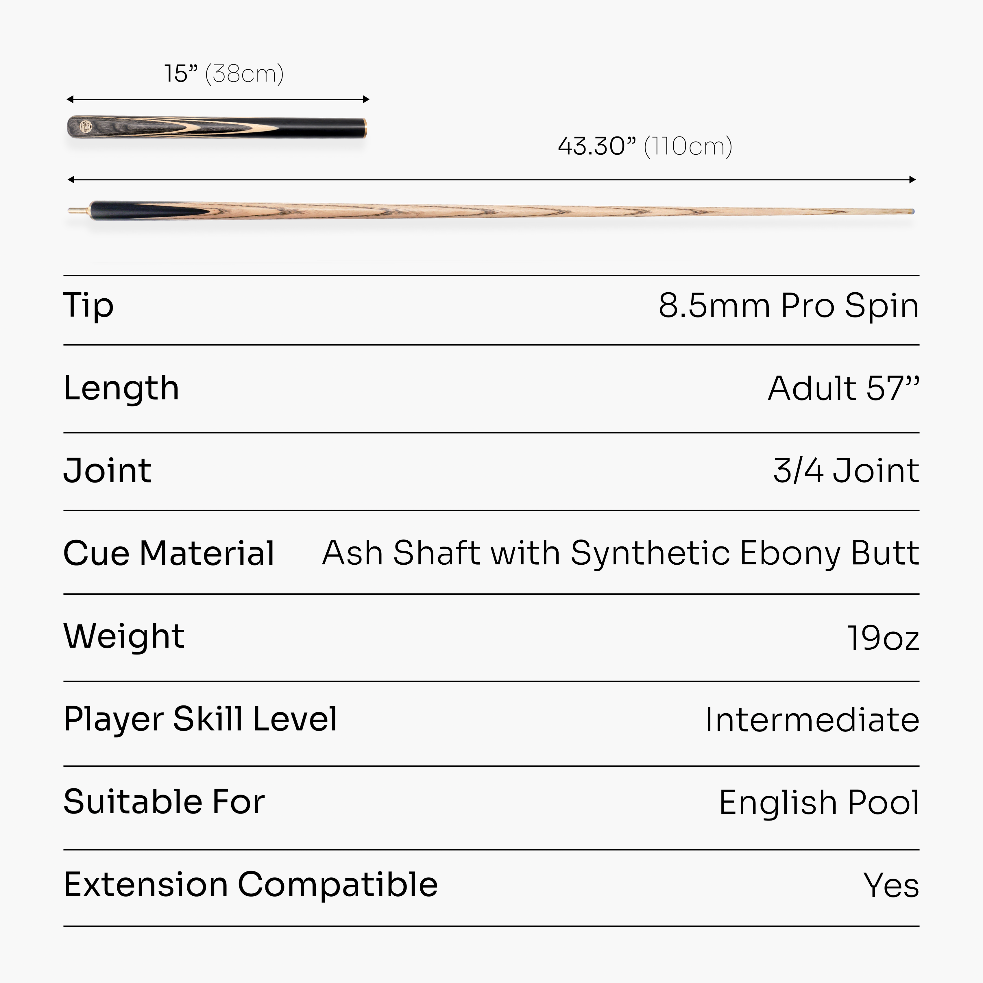 Baize Master G14 Emperor 57-inch 3/4 pool cue