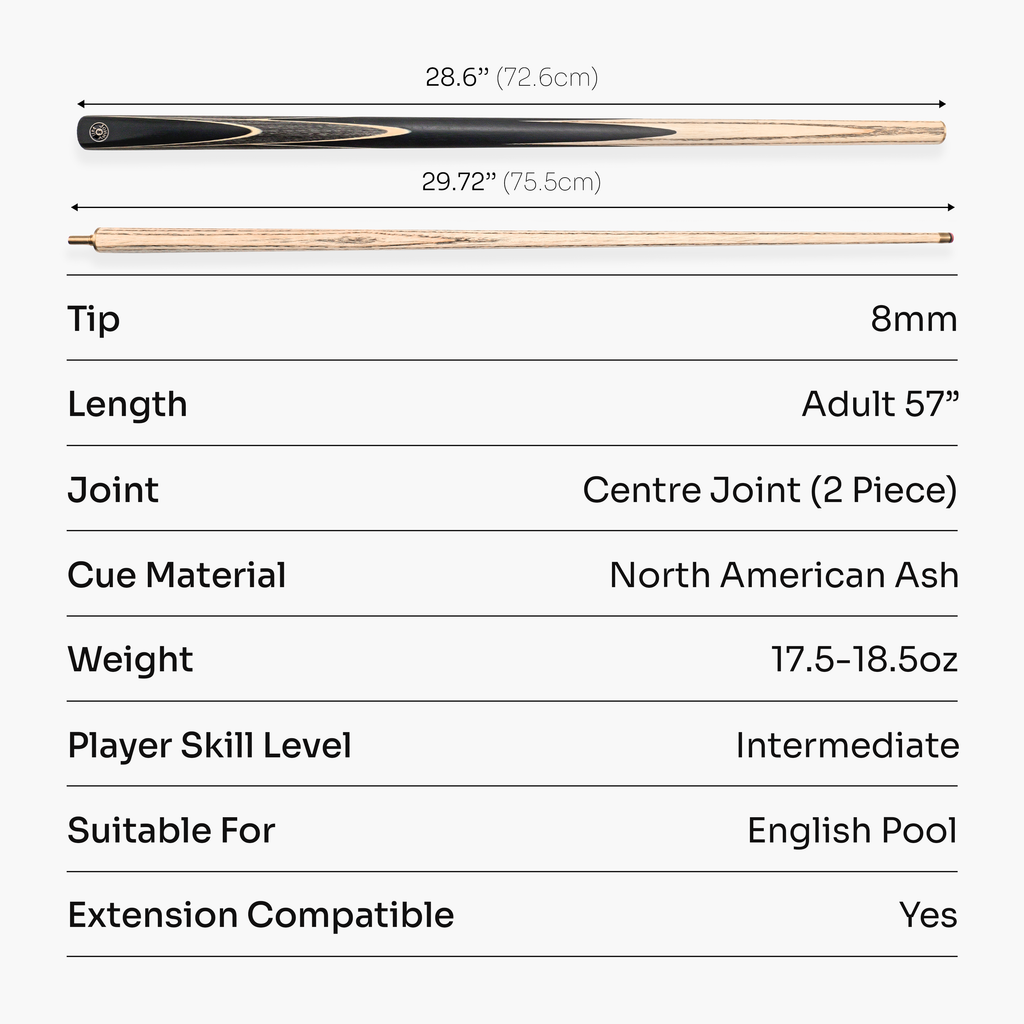 Jonny 8 Ball Sniper 57-inch 2-piece pool cue