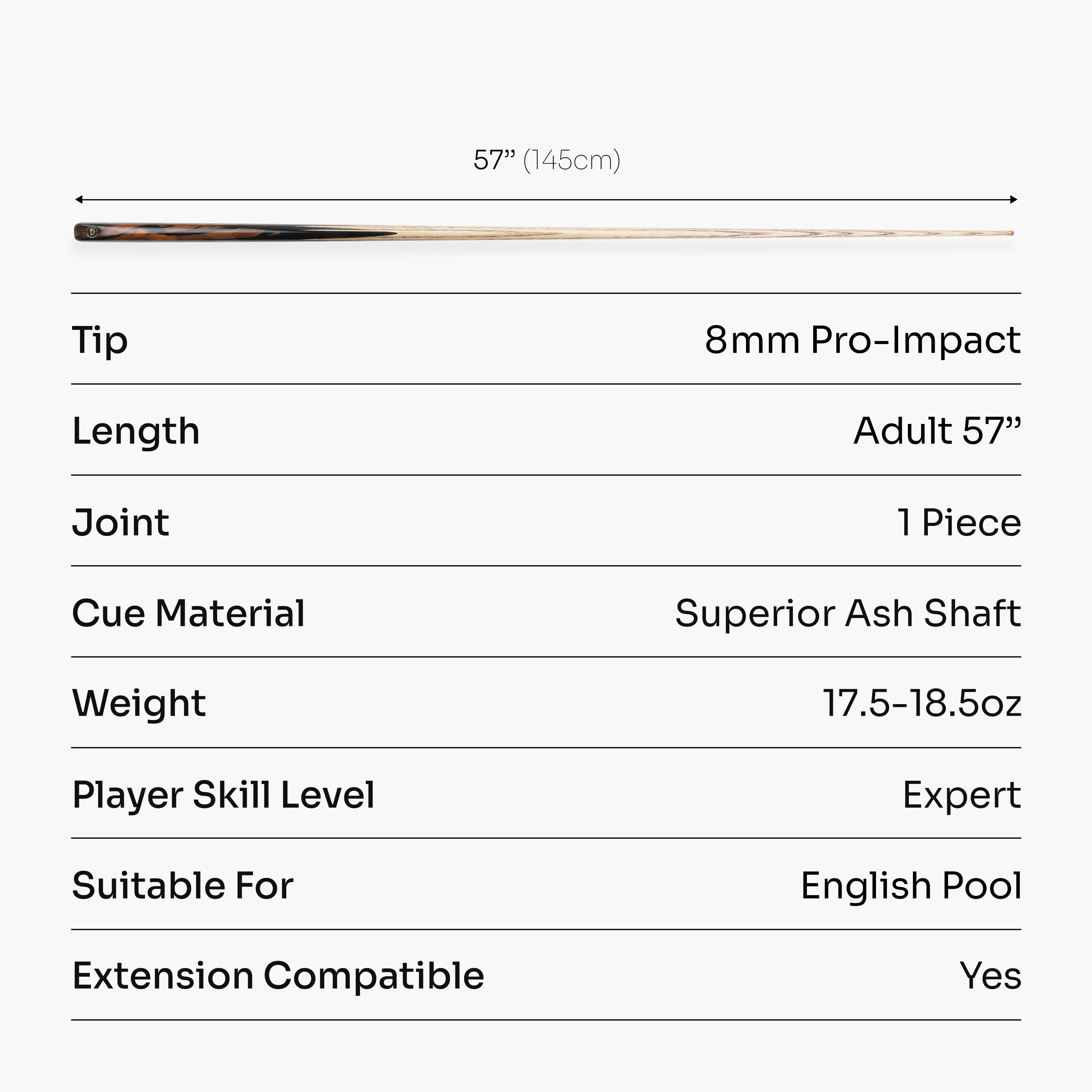 Baize Master Platinum Exotic Heirloom pool cue - 8mm tip