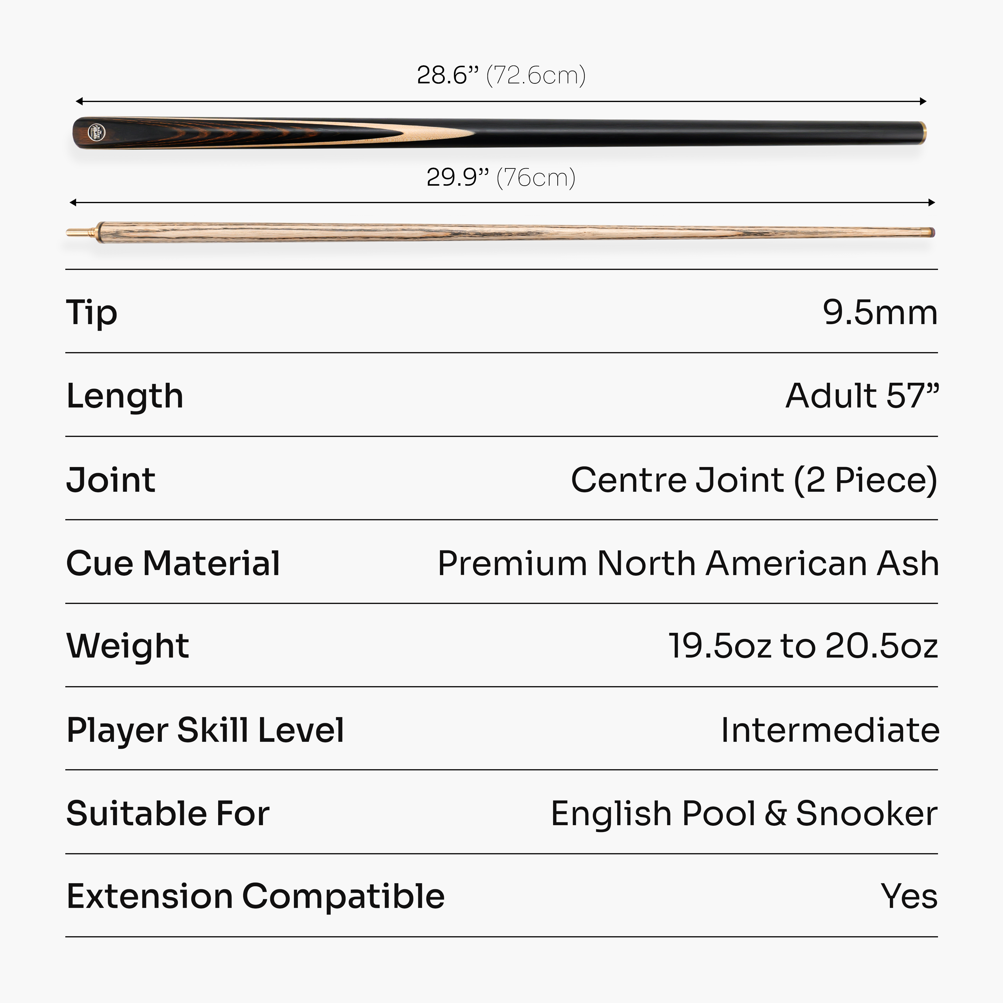 Baize Master Blackline Classic cue and case set