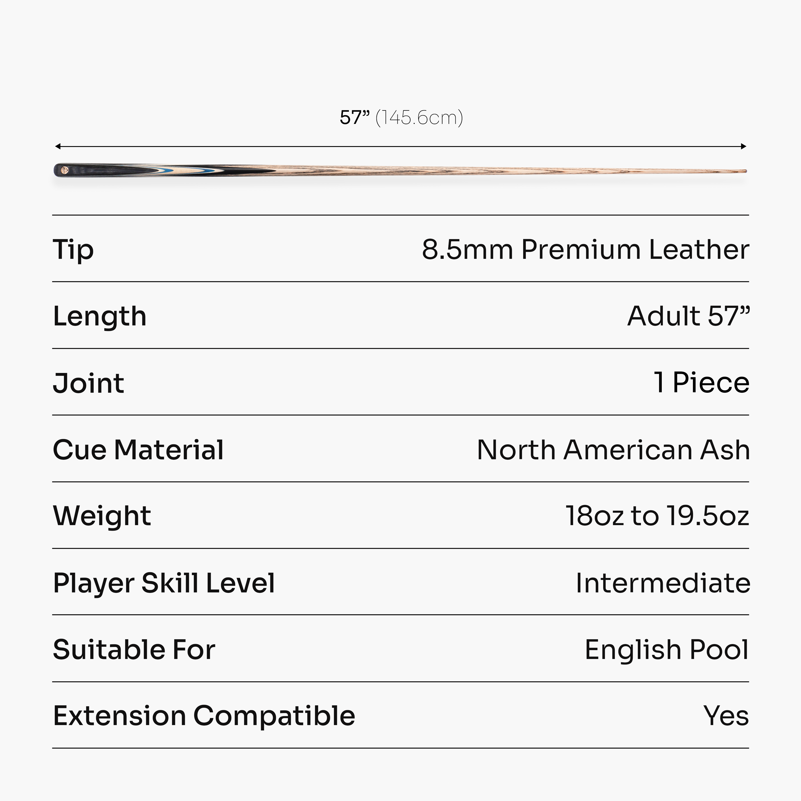 Baize Master Cobalt Marksman 57-inch pool cue