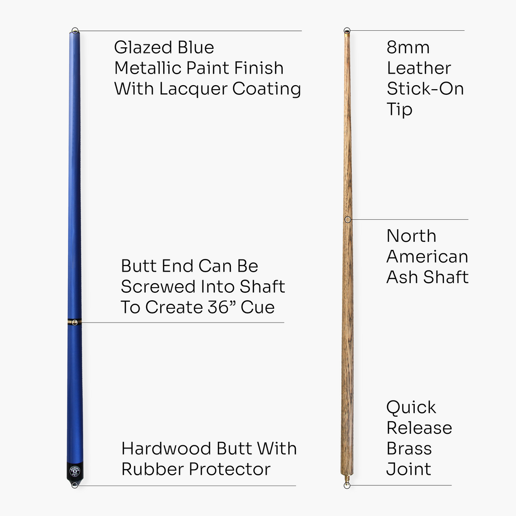 Jonny 8 Ball Blue Pro-Triad 52-inch 3-piece pool cue