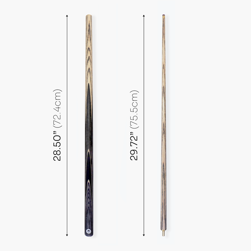 PRO147 Pearl Series Grey Hand Spliced 2 Piece 57 Inch Snooker Pool Cue with Smooth Premium Ash Shaft and Ebony Style Butt with 9.5mm Pro Leather Tip
