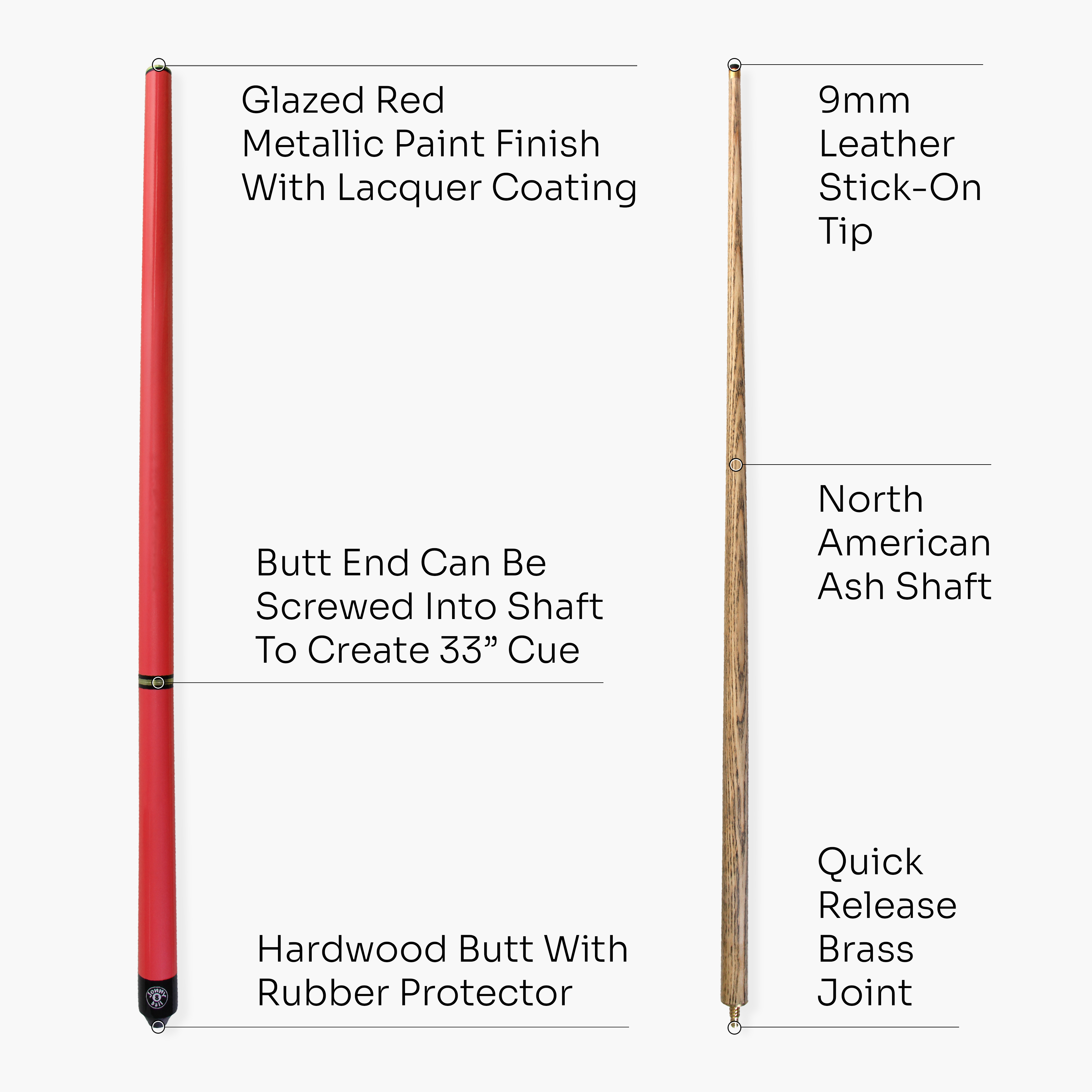 Jonny 8 Ball Triad 48-inch junior 3-piece cue