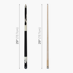 Jonny 8 Ball Flame 58" Maple Pool Snooker Cue with 11mm Tip and Hard Case