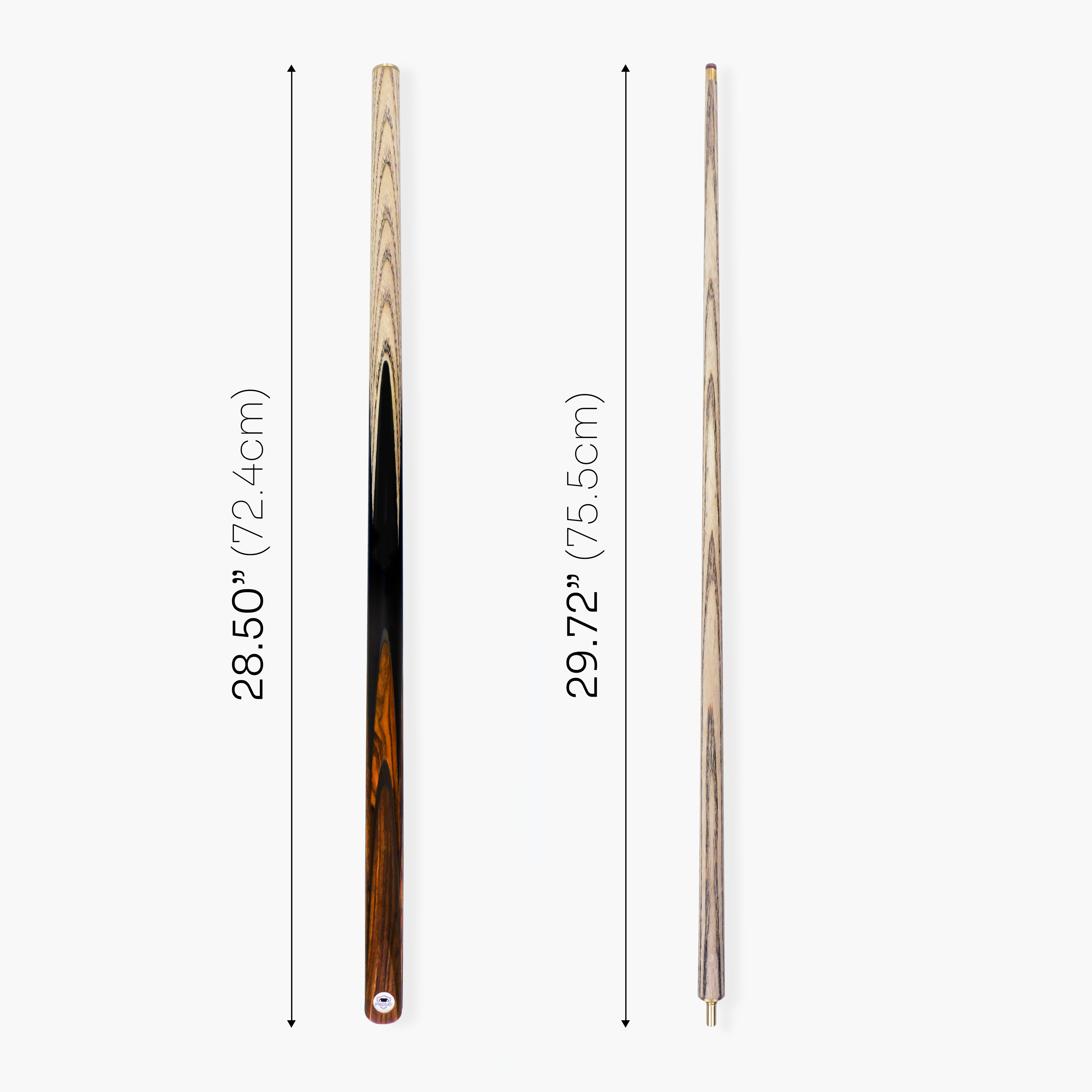 PRO147 Pearl Series Fire Hand Spliced 2 Piece 57 Inch Snooker Pool Cue with Smooth Premium Ash Shaft and Ebony Style Butt with 9.5mm Pro Leather Tip