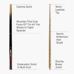 Jonny 8 Ball adjustable 57-inch 3-piece cue
