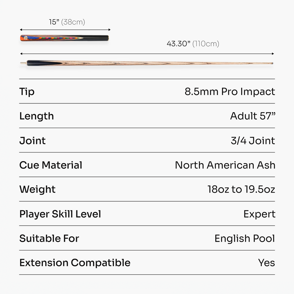 Baize Master Prism Marksman 3/4 pool cue