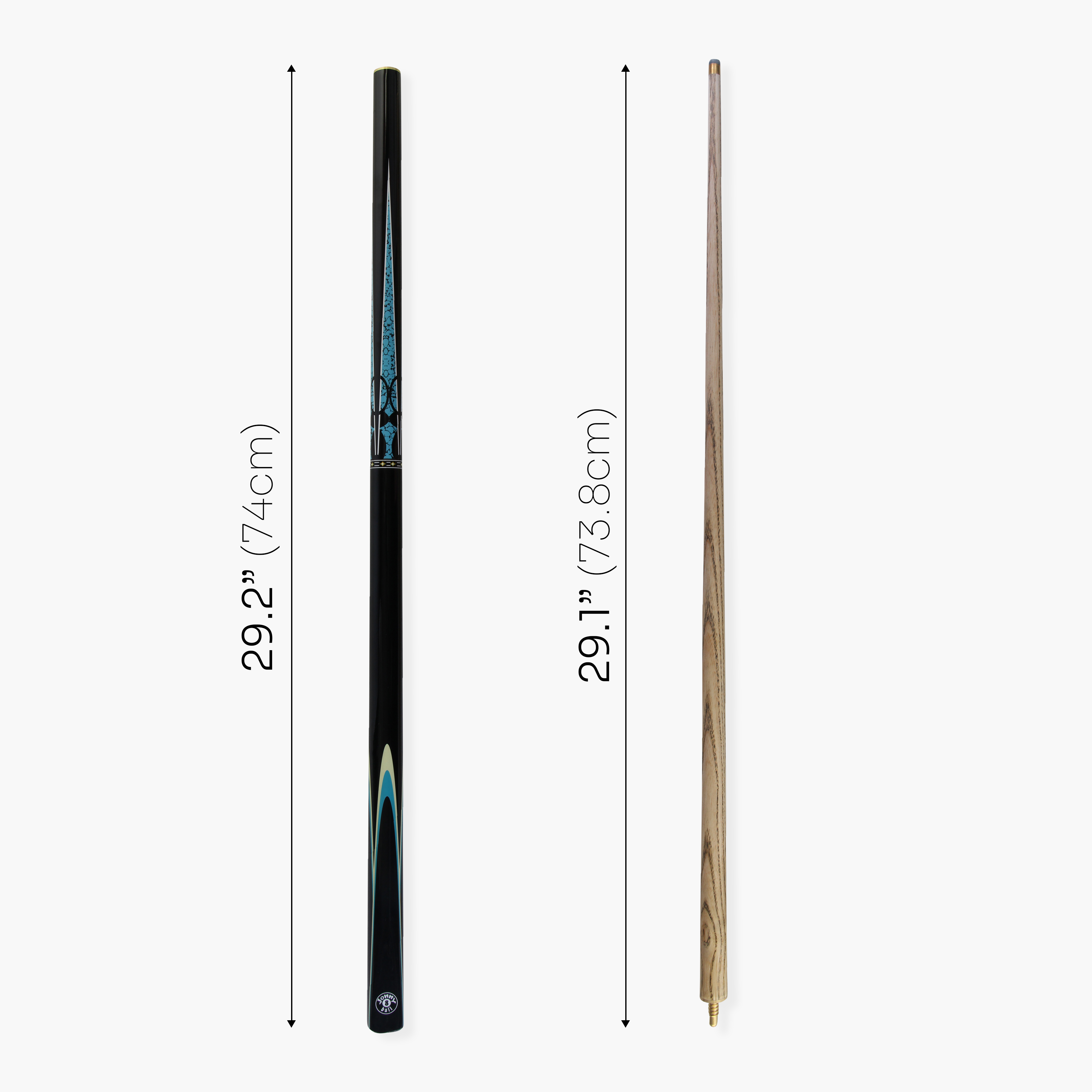 Jonny 8 Ball TRIDENT 57 Inch 2 Piece Centre Joint Ash Snooker Pool Cue with 9.5mm Tip