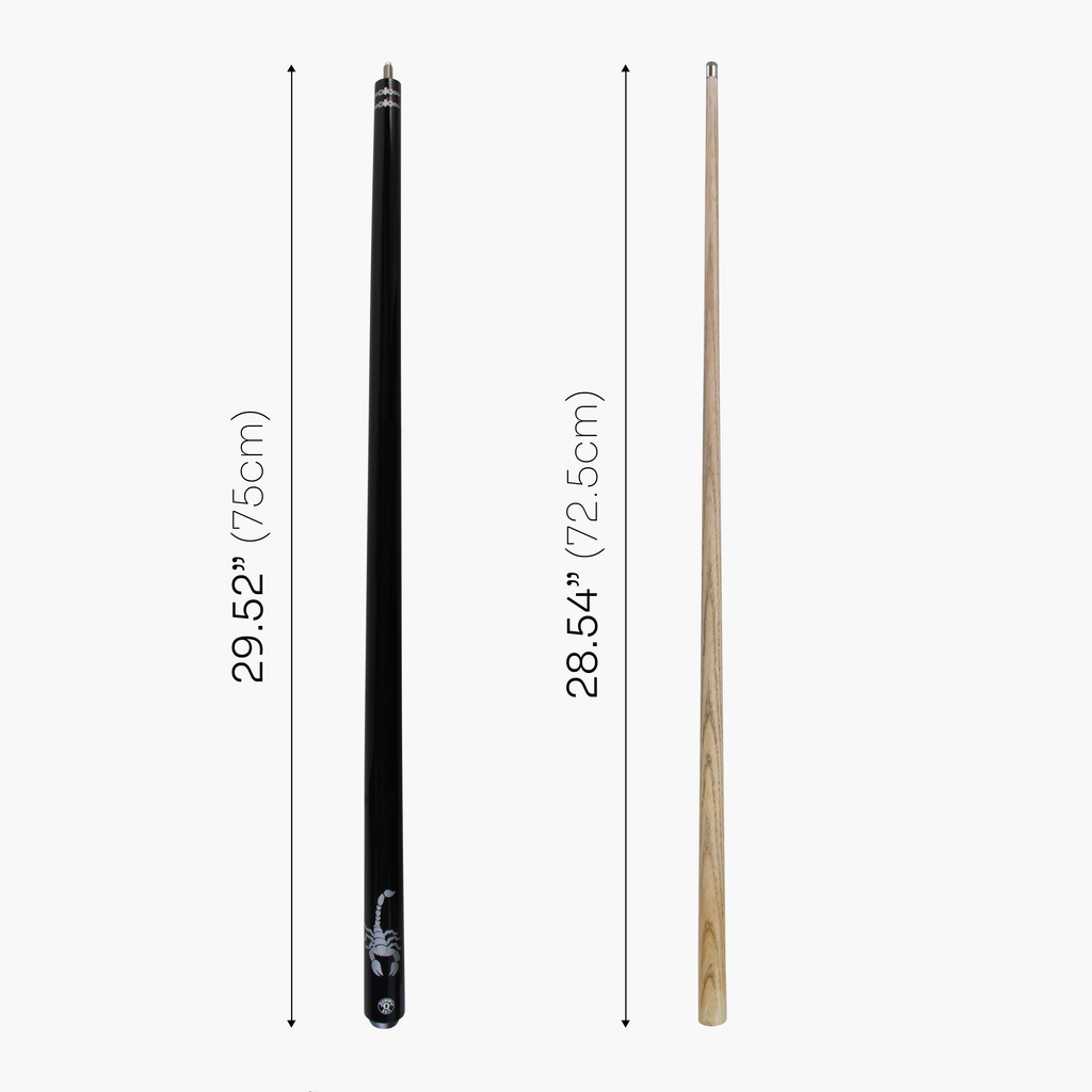 Jonny 8 Ball SCORPION 57 Inch 2 Piece Ash Snooker Pool Cue 9mm Tip with Hard Case