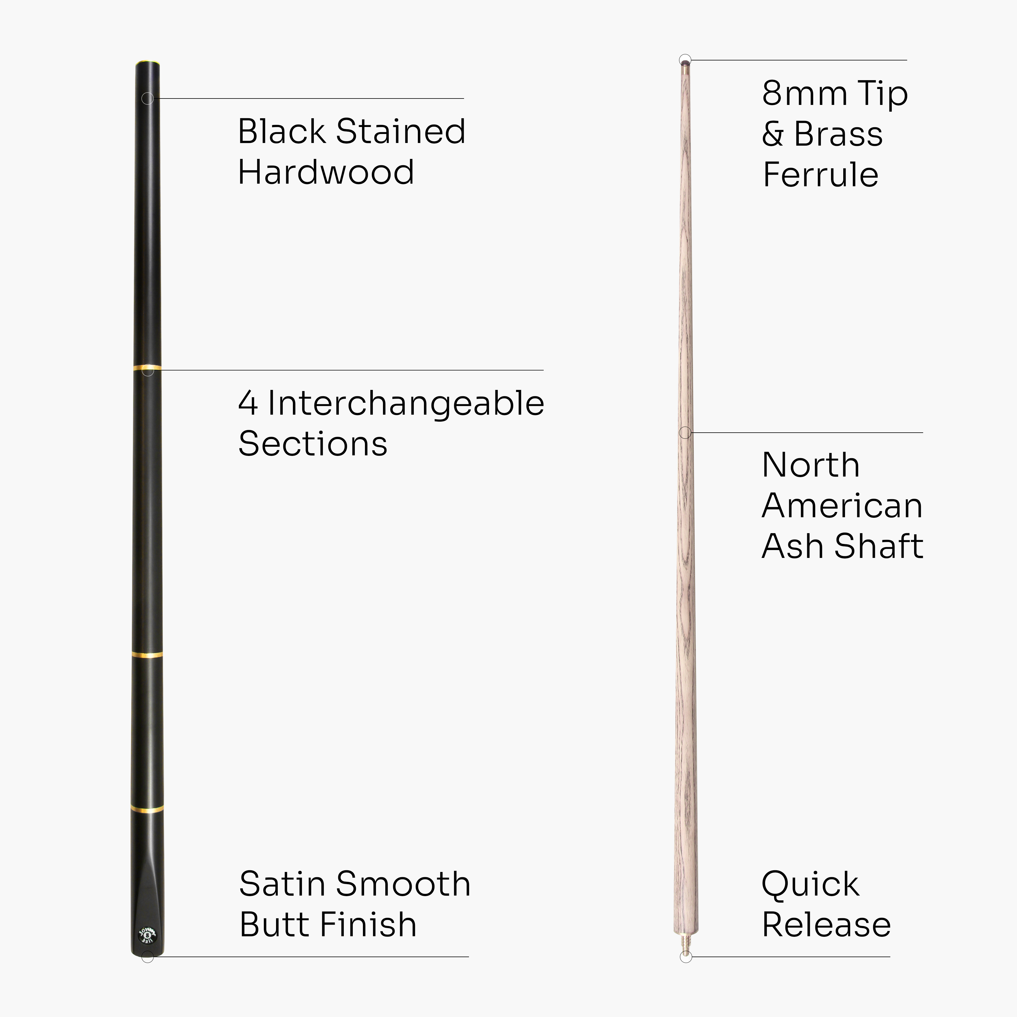 Jonny 8 Ball Combi adjustable 5-piece cue