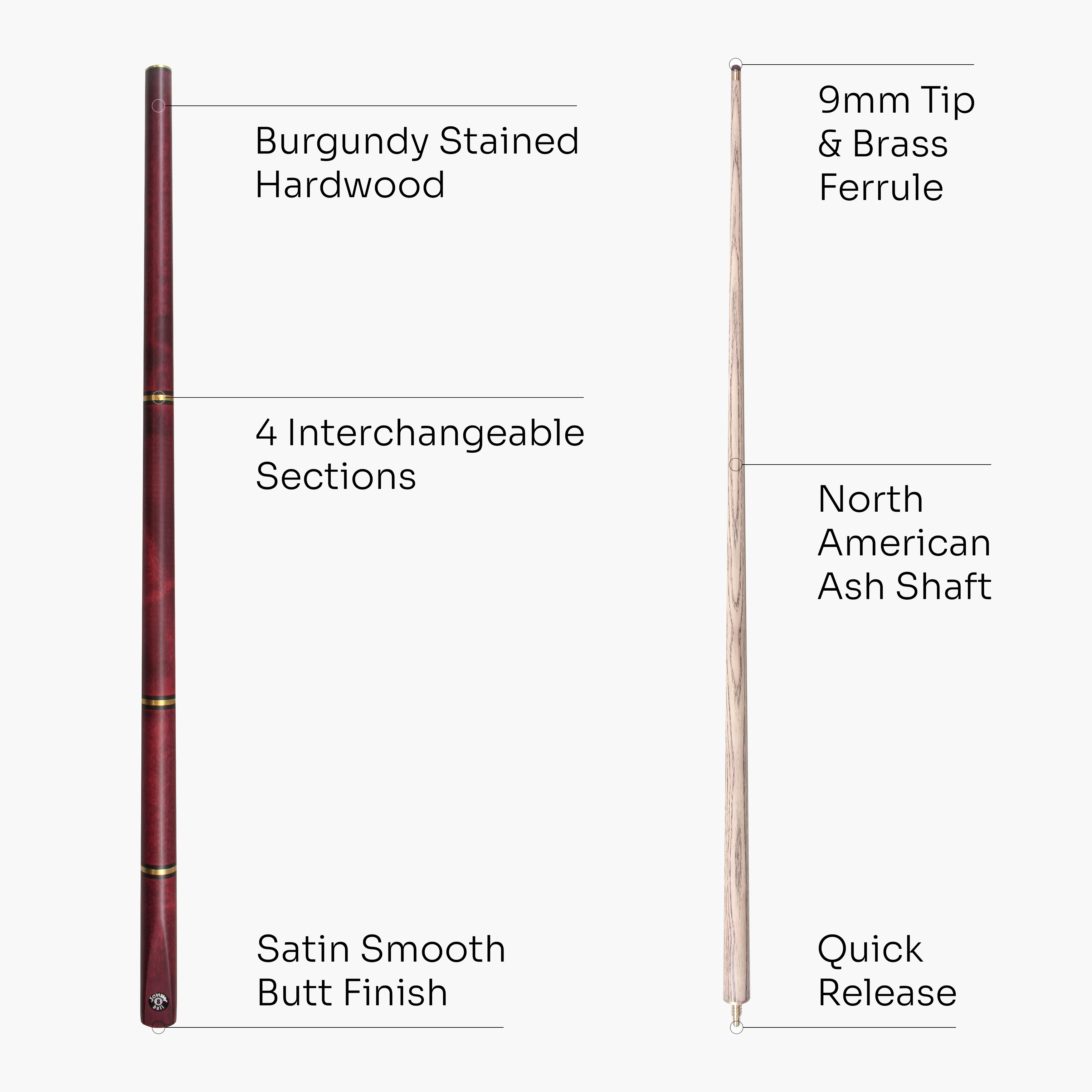 Jonny 8 Ball Combi adjustable 5-piece cue