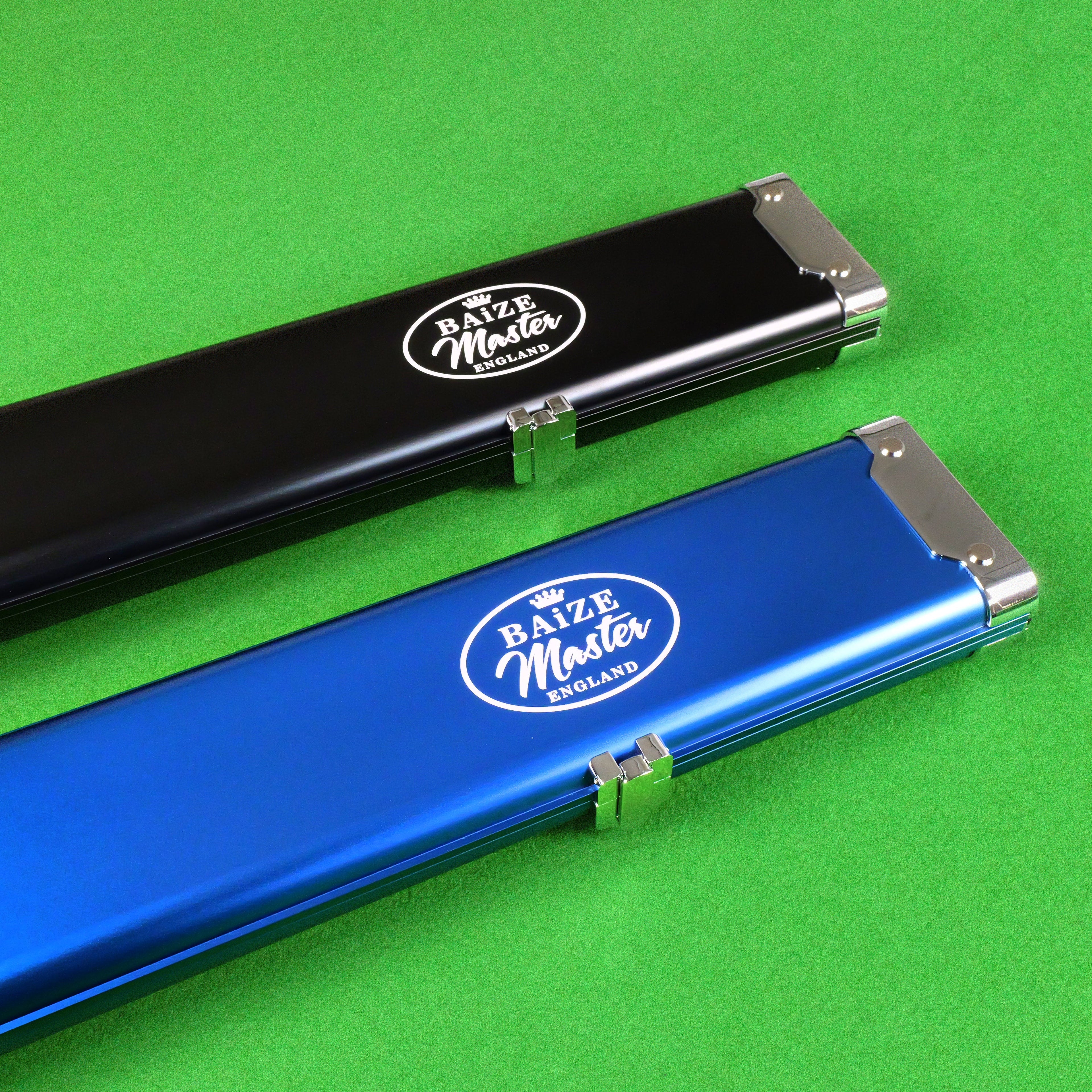 Baize Master Prestige Pro-Lock 1-piece metal cue case - 2 cues plus accessories