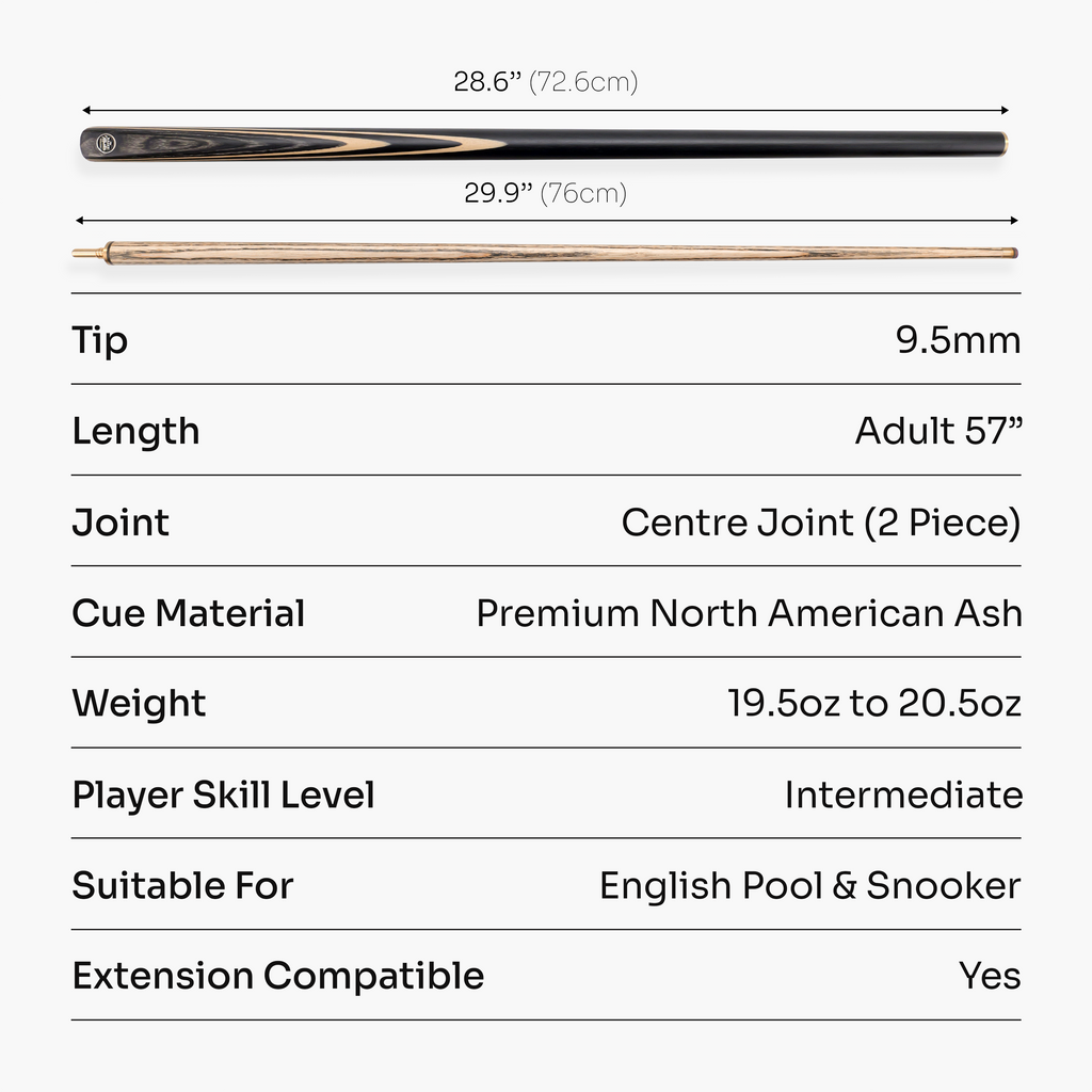 Baize Master Blackline Classic snooker cue and case set