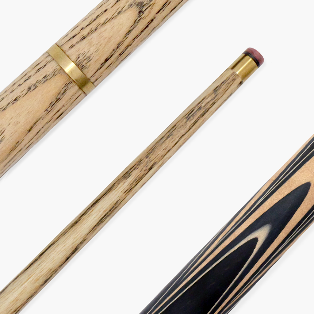 PRO147 Pearl Series Cream Hand Spliced 2 Piece 57 Inch Snooker Pool Cue with Smooth Premium Ash Shaft and Ebony Style Butt with 9.5mm Pro Leather Tip